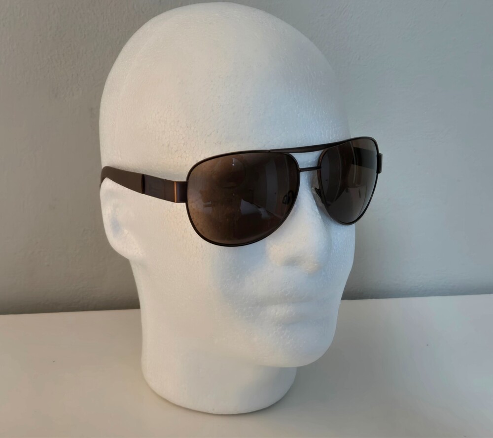 Marc Anthony Aviator Sunglasses Copper Color Metal Frames ~ Brown Arms & Lenses